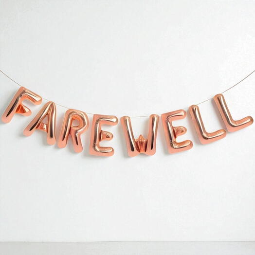 Rose Gold Farewell foil balloons