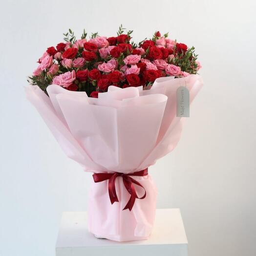 Lyubov - Red and Pink rose bouquet