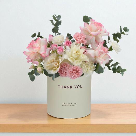 Румяная Безмятежность Спасибо Цветочная Коробка