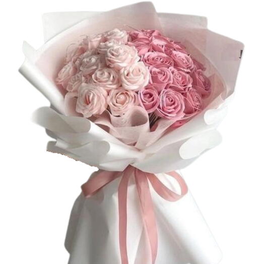 Blush Pink   Peach Fresh Roses Bouquet – 30 Premium Stems