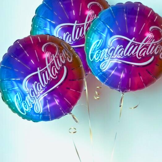 Congratulations Balloon Set | 3 Helium Foil Balloons for Celebration