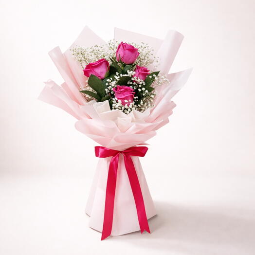 Dark Pink Roses Small boquet HPF218