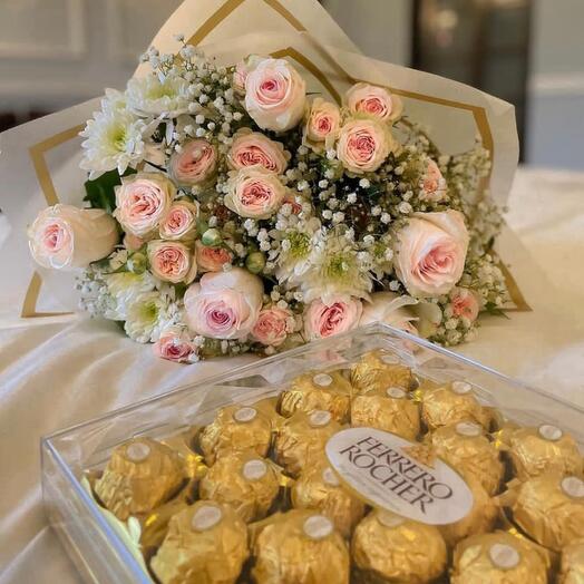 Flower Bouquet   24 Ferrero Rocher