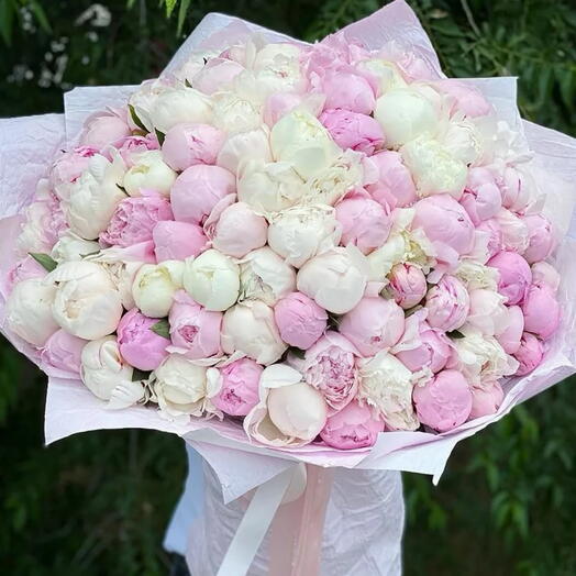 101 peony mix bouquet