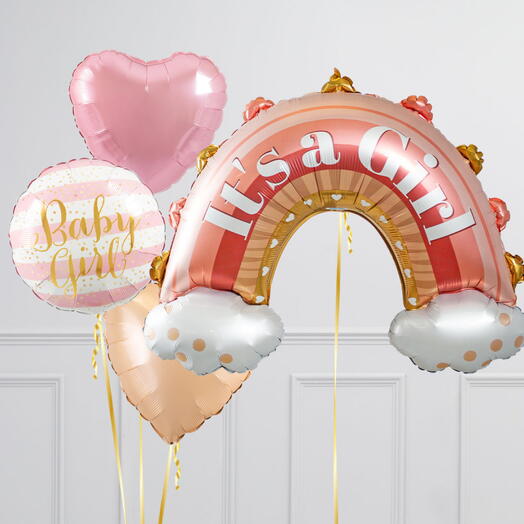 It s a Girl Boho Rainbow Balloon Package