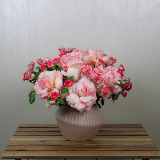 Pink Rose Ceramic Vase 1159