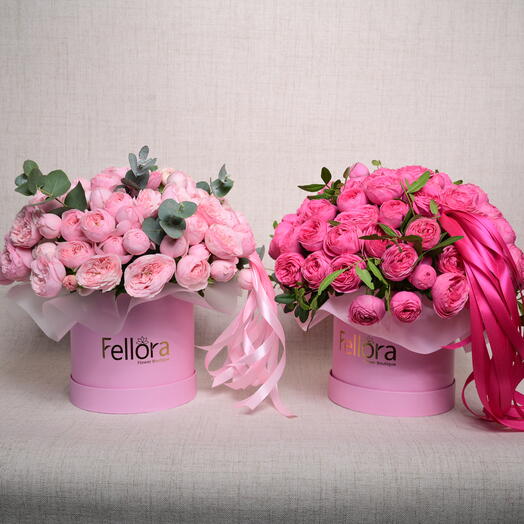 Pink Mansfield Park Rose Box   Gisselle Box Arrangement  6133