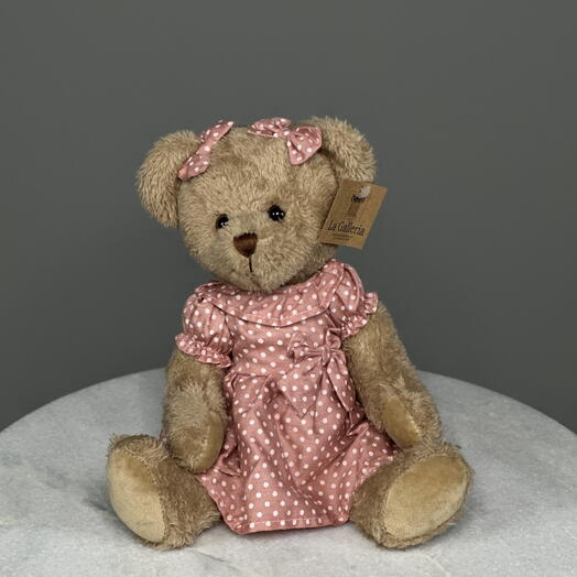 Dusty Rose Dot Bear