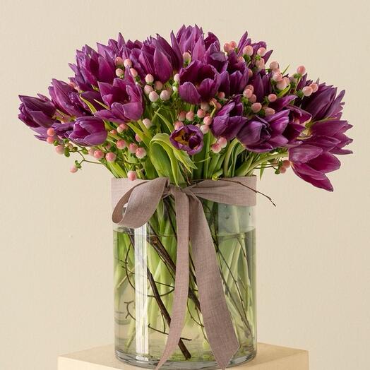 Тюльпановая ваза - Сливовое сияние