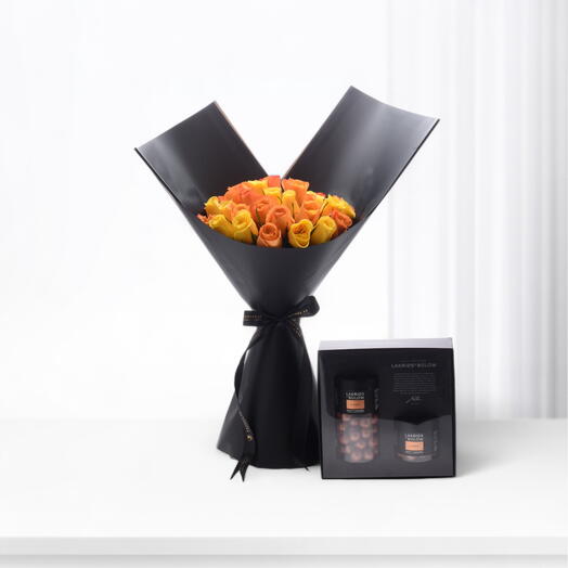 Midnight Ember Bouquet With Lakrids Gift Box