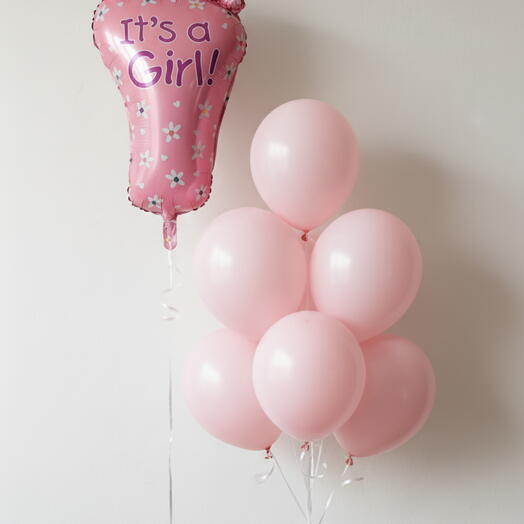 It s a Girl! Baby Footprint Balloon Bouquet - Helium Balloons