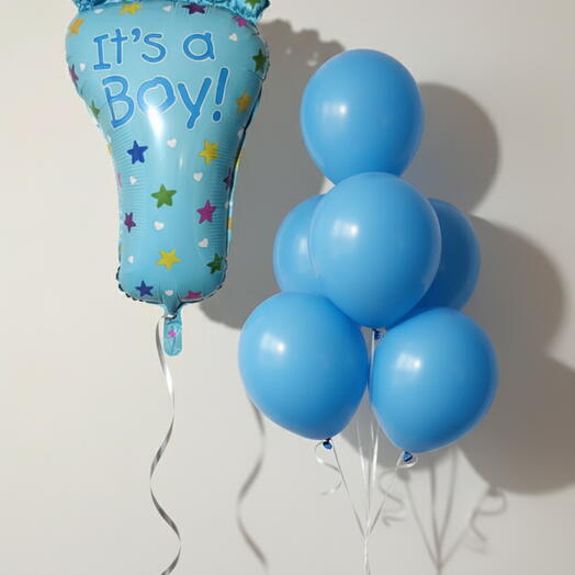 It s a Boy! Baby Footprint Balloon Bouquet - Helium Balloons