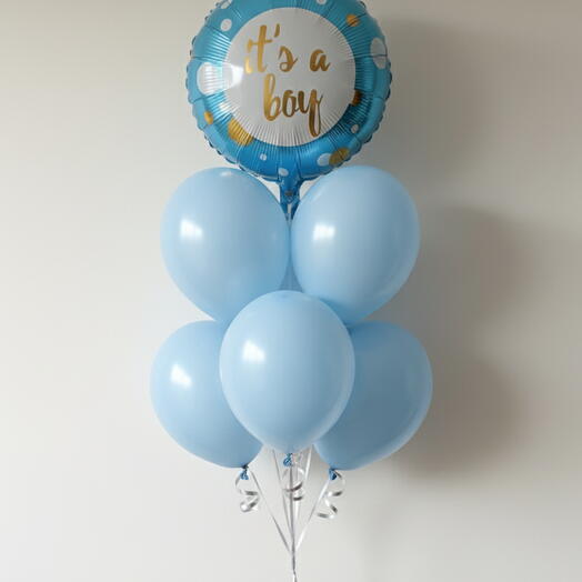 It s a Boy! Blue Foil Balloon Bouquet - Blue Helium Balloons