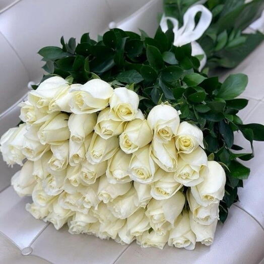 Bare White Roses - 25pc