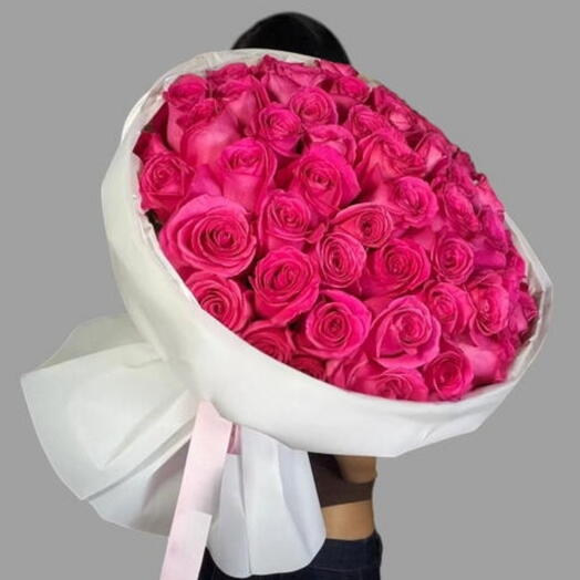Durity _ 99 Букет ярко-розовых роз для годовщины или Дня святого Валентина