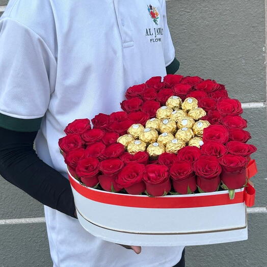 25 rosas rojas y chocolate Ferrero especial