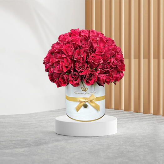 50 Roses  Flowers in a box