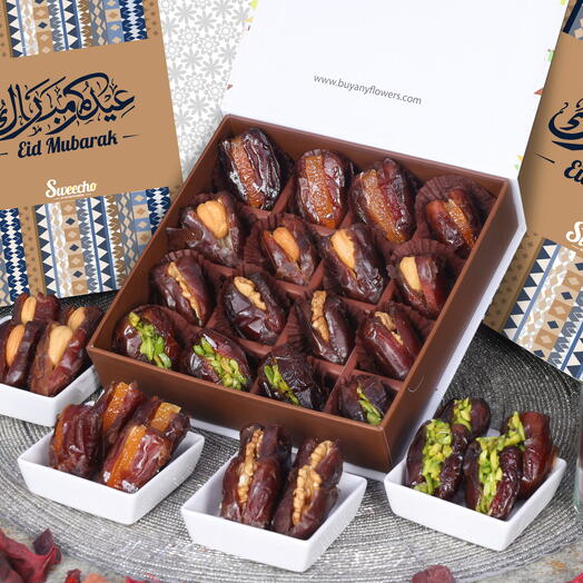 Финики с начинкой на Ид от Sweecho 16 шт зелёный