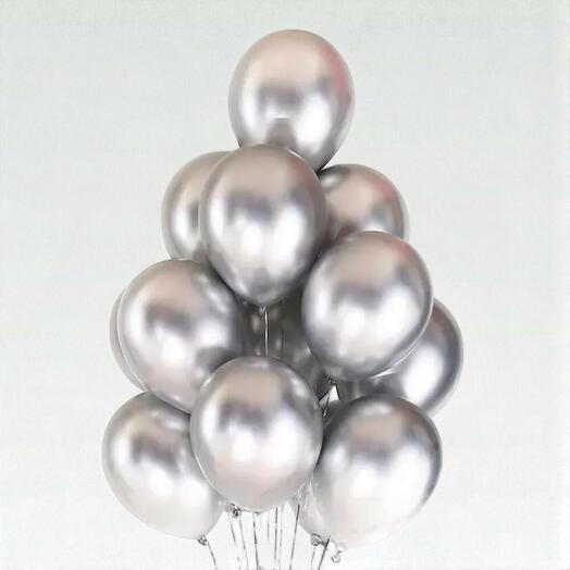 Silver Helium 15 Baloons