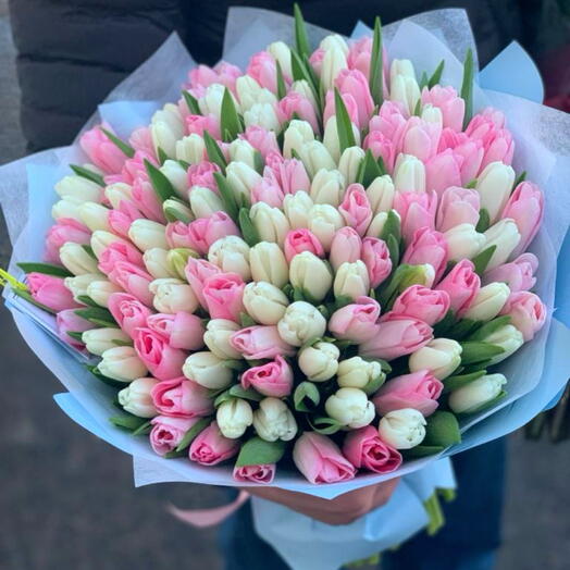 101 Glamazon Beauty Нежно-розовый с белым элегантный премиум-букет