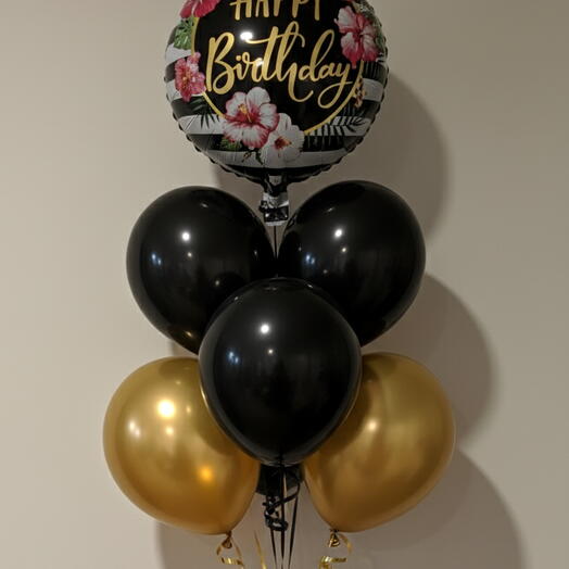 Tropical Floral Happy Birthday Balloon