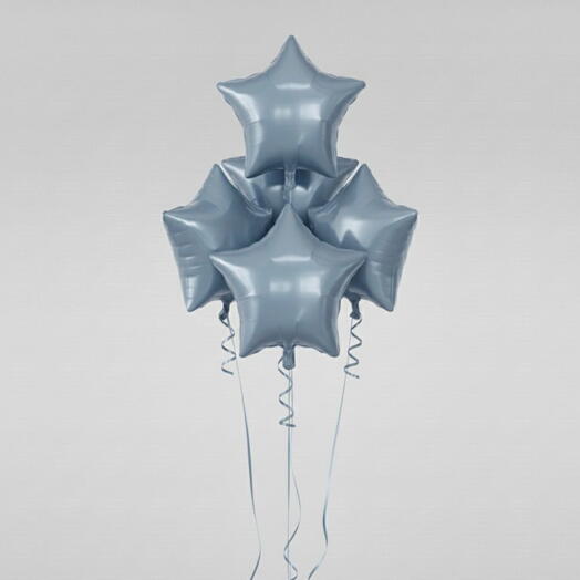 Slate Blue Star Foil Balloons