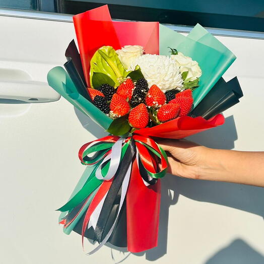 Bouquet de baies et de fleurs sur le thème de la Fête nationale des ÉAU
