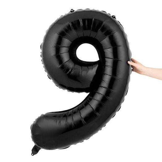 Black number 9 balloon