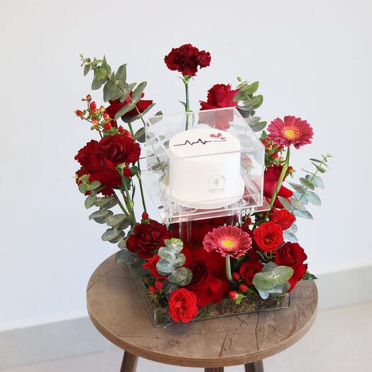 Valentine White Cake Garden