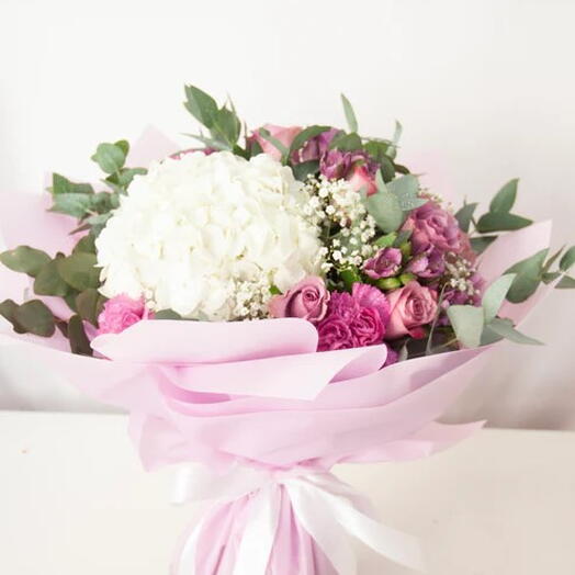 Mother s Day Love for Lilac  Purple Alstroemeria s Rose and Hydrangea Bouquet