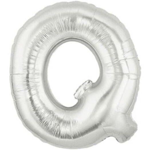 Серебряный фольгированный шар с буквой Q - 5298
