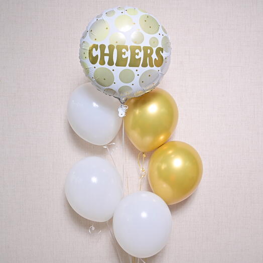 Золотой и белый набор воздушных шаров Cheers  7132