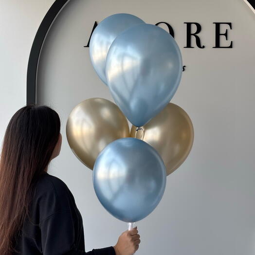 Blue and Gold Baloon Set