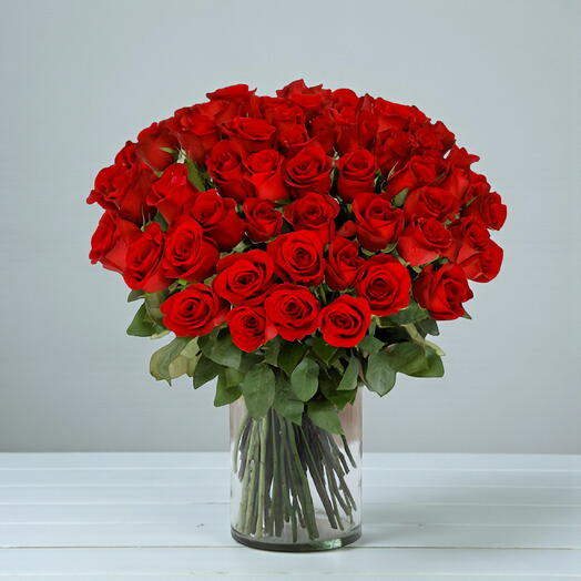 75 Red Roses Vase