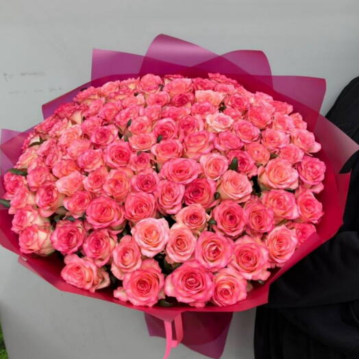 Bouquet de roses roses 101 premium