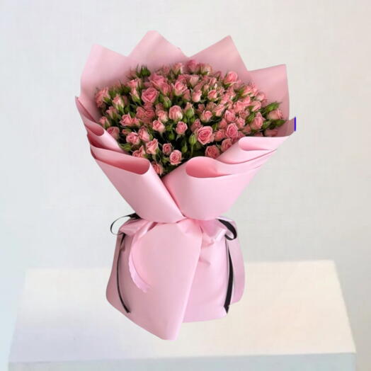 Tiny Treasures _ 99 Pink Spray Rose Luxurious Bouquet For Anniversary or Birthday