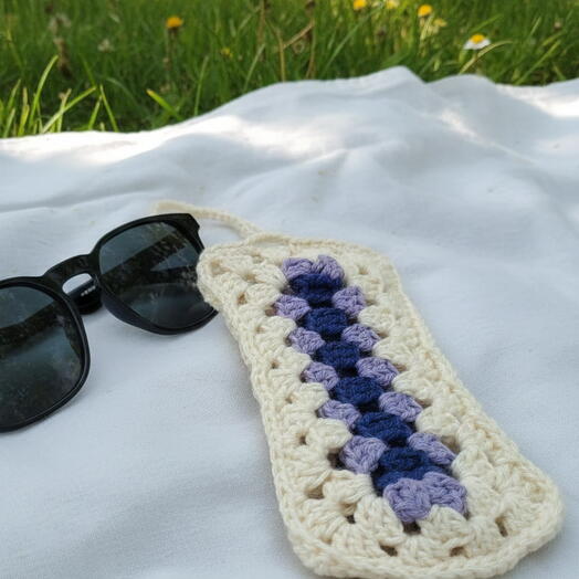 Ручной работы вязаный крючком чехол для солнцезащитных очков/очков для чтения