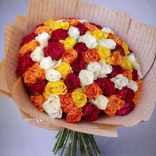 Elegant bouquet in a basket