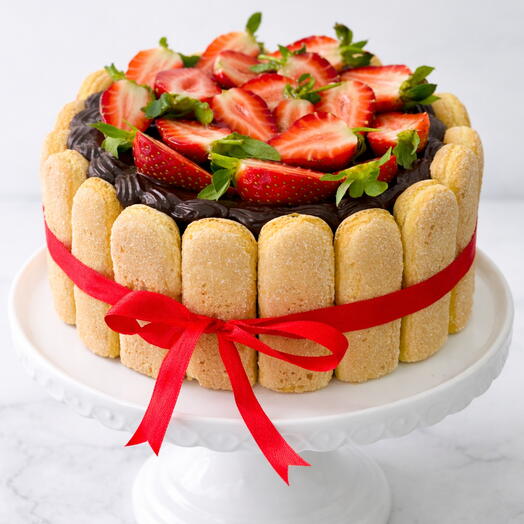 Gâteau au chocolat aux fraises