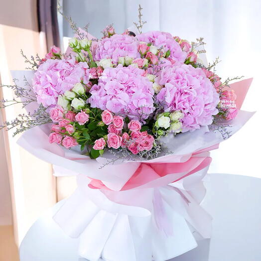 Мечта из нежно-розовых гортензий