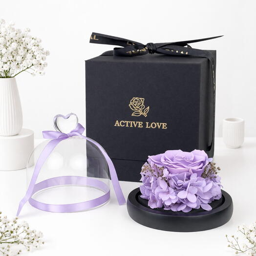 Designer Violet Preserved Rose Dome