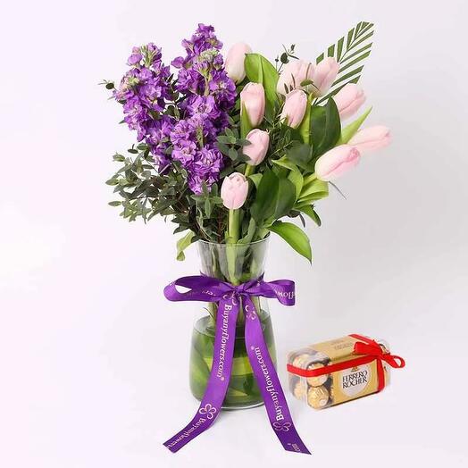 Ваза для цветов Grace 15 и Ferrero Rocher