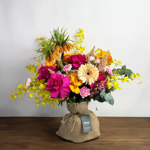 Energetic Sunset Bunch for Flower in Vase