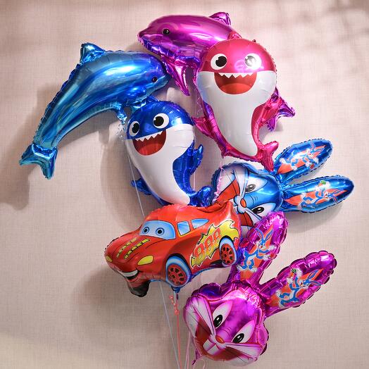 7 Funny Character Foil Balloon Set  6806