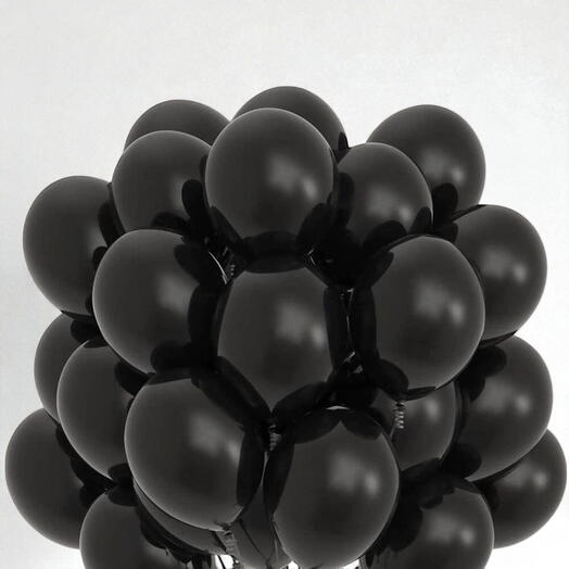 Black Helium Latex Balloons - 20pcs