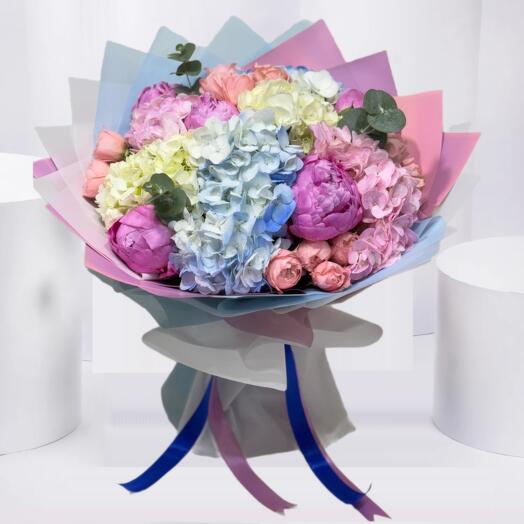 Peony   Pastel Hydrangea Bouquet
