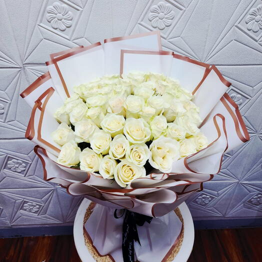 51 White Roses Bouquet