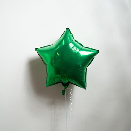 Зелёный фольгированный шар в форме звезды 7395