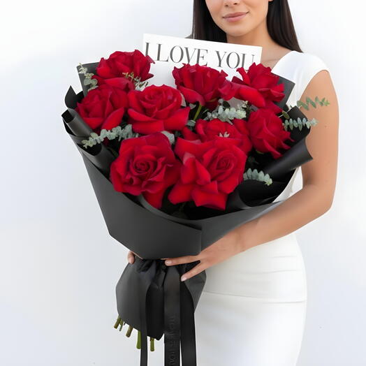 Любимая _ Классический букет красных роз к Дню святого Валентина