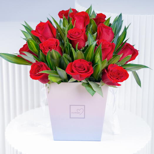 Коробка любви 21 красная роза